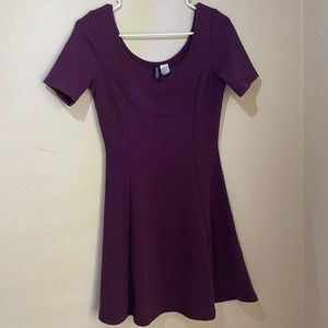 Divided By H&M Womens A Line Dress Purple Short Scoop Neck Cap Sleeve  Size 8